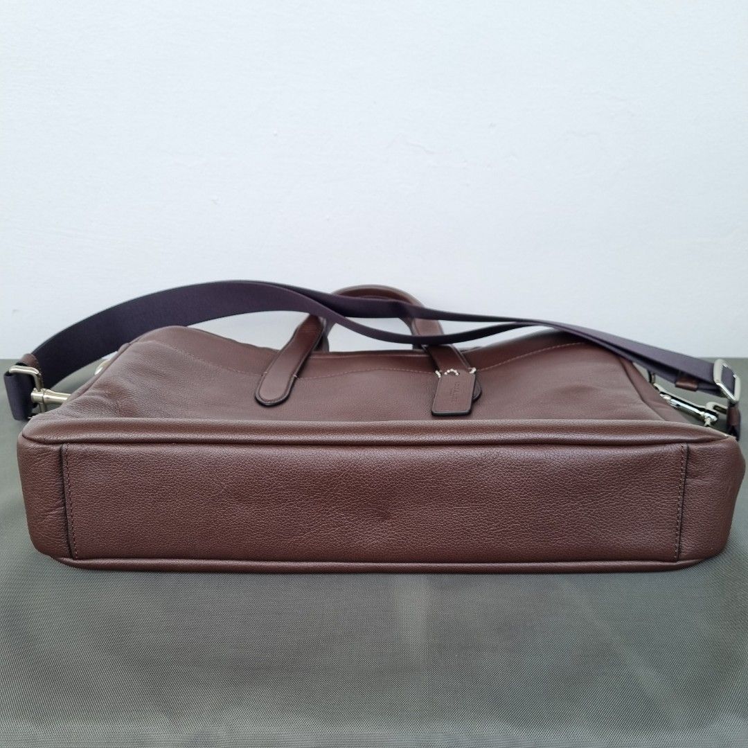 COACH Brown Leather Briefcase, Men's Fashion, Bags, Briefcases on Carousell