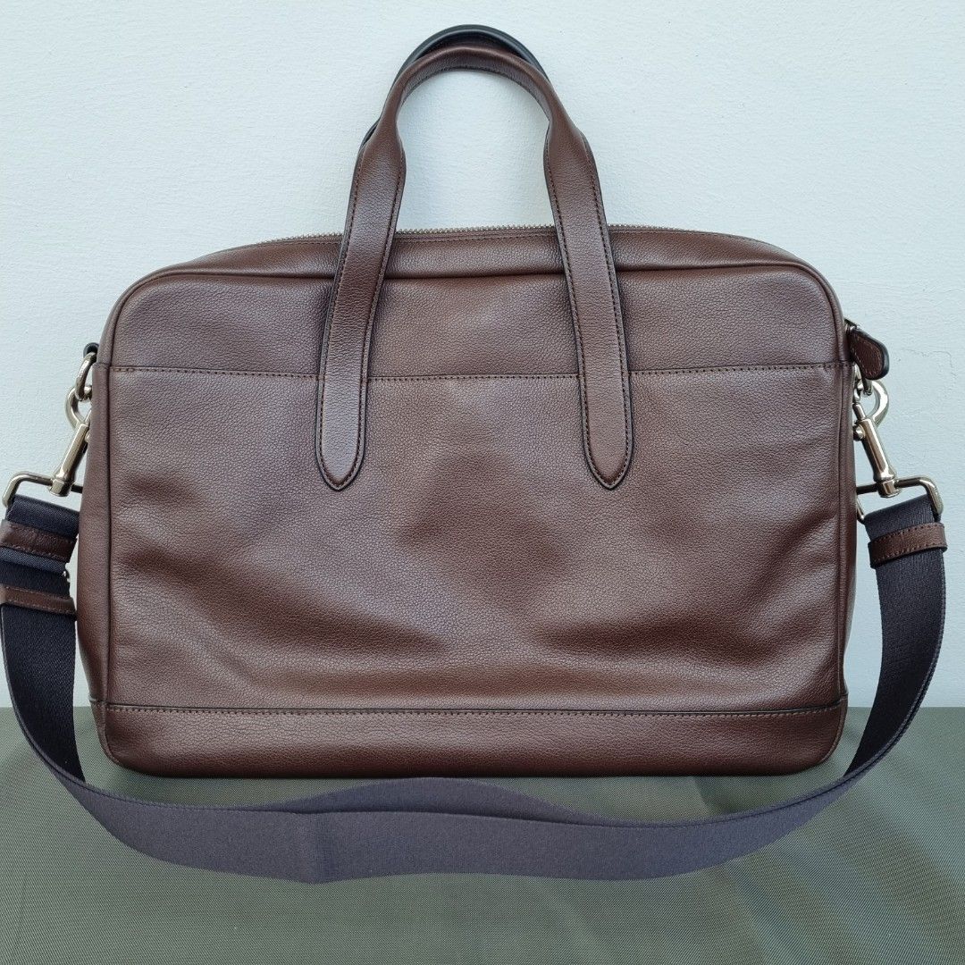 COACH Brown Leather Briefcase, Men's Fashion, Bags, Briefcases on Carousell