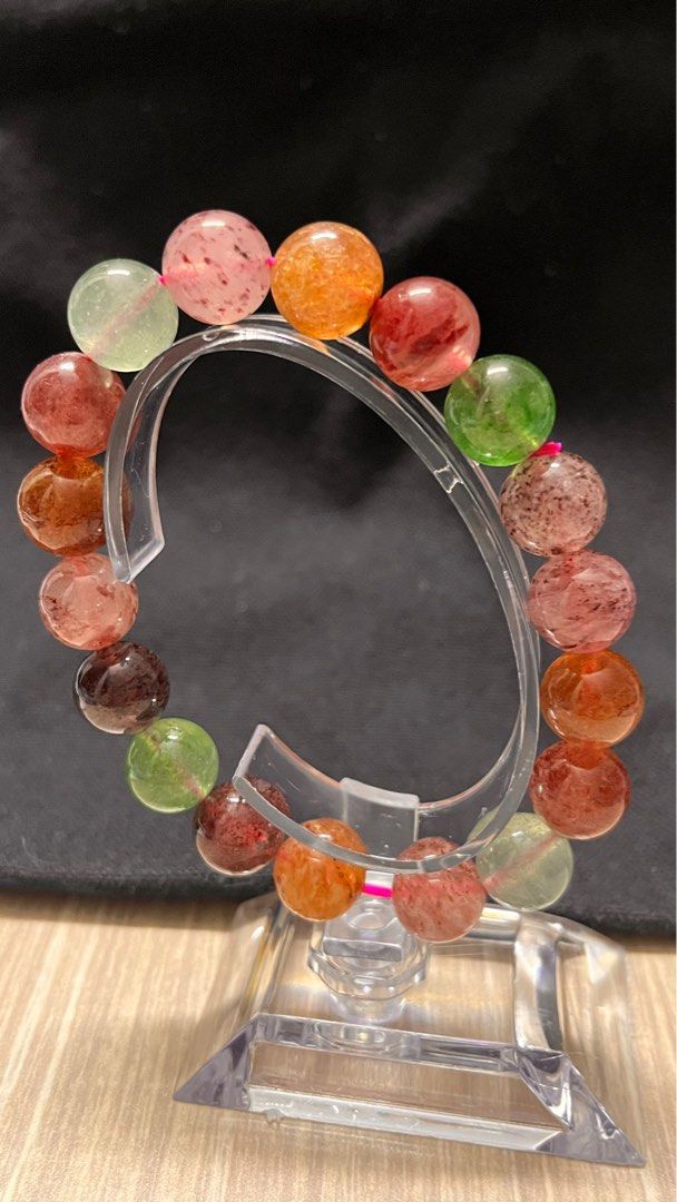 Colourful Strawberry Quartz, Women's Fashion, Jewelry Organisers