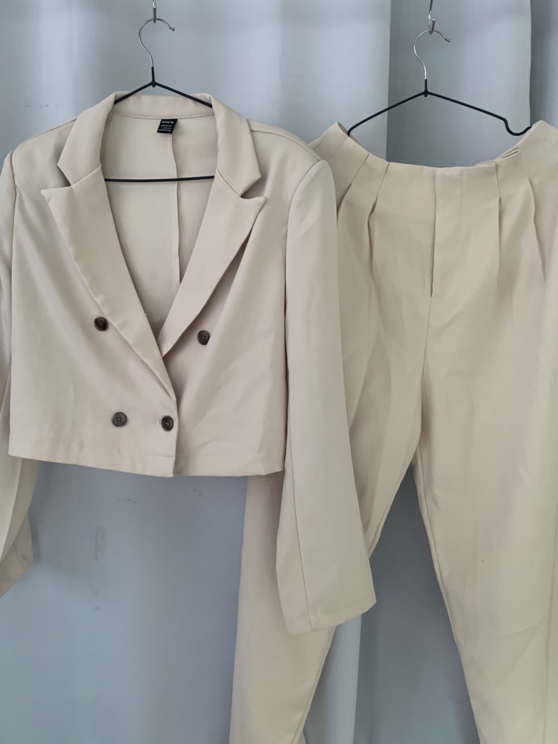 Cream Blazer and Trousers Set on Carousell