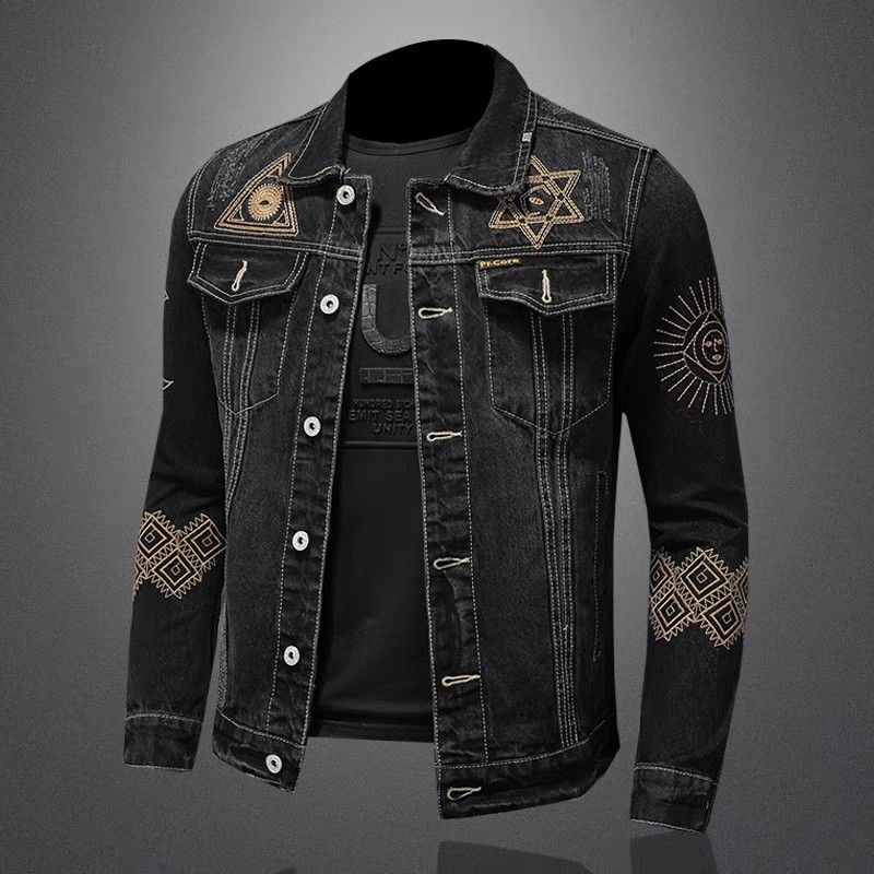 Black denim hotsell jacket 4xl