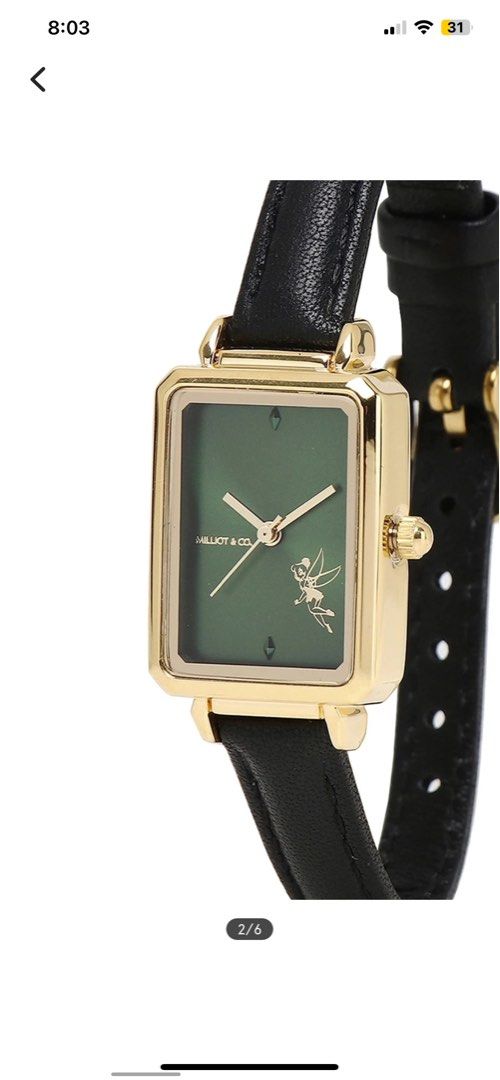 Disney Tinkerbell Tink Tink Gold Leather Strap Watch (White) – Milliot & Co