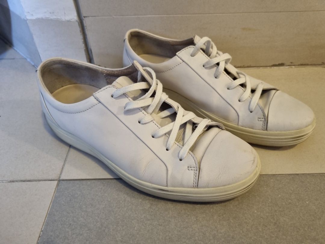 ecco white leather sneakers