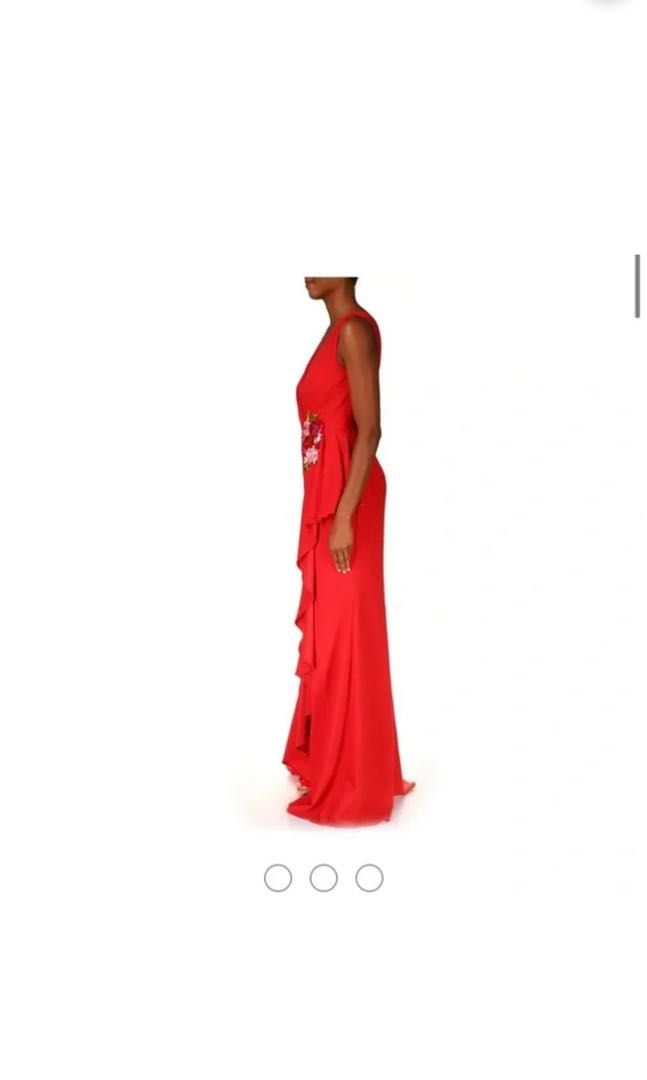 Badgley mischka red ball gown sale
