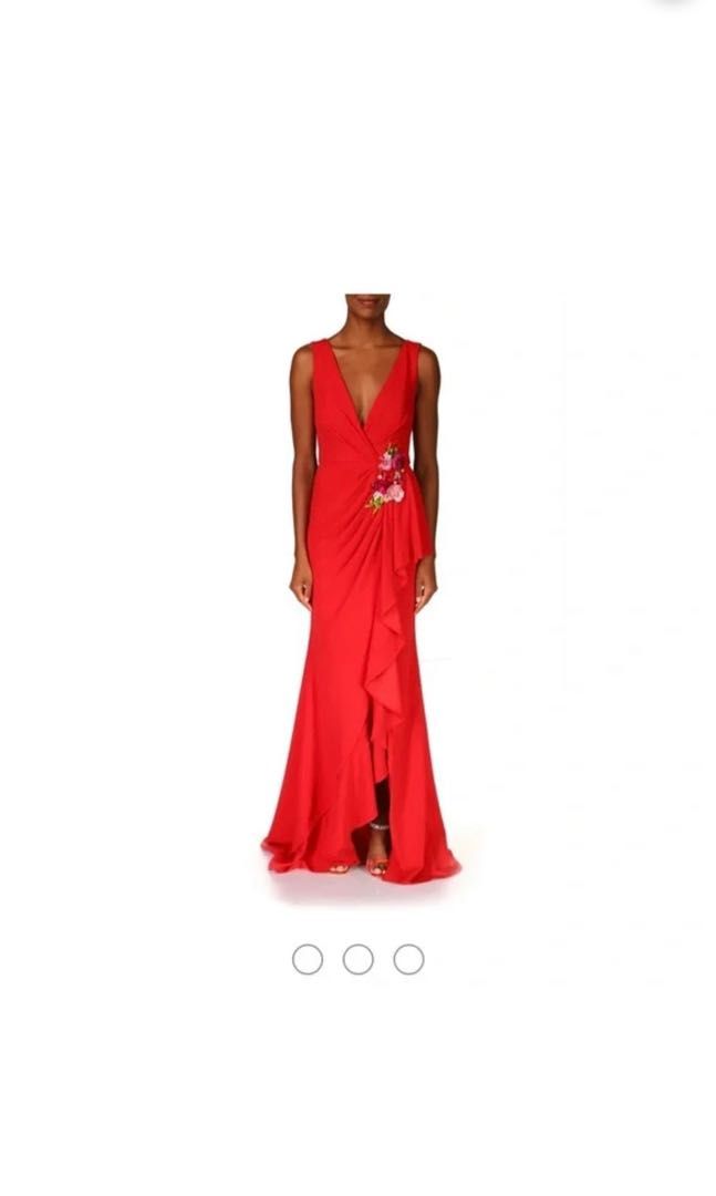 Badgley mischka red ball gown sales