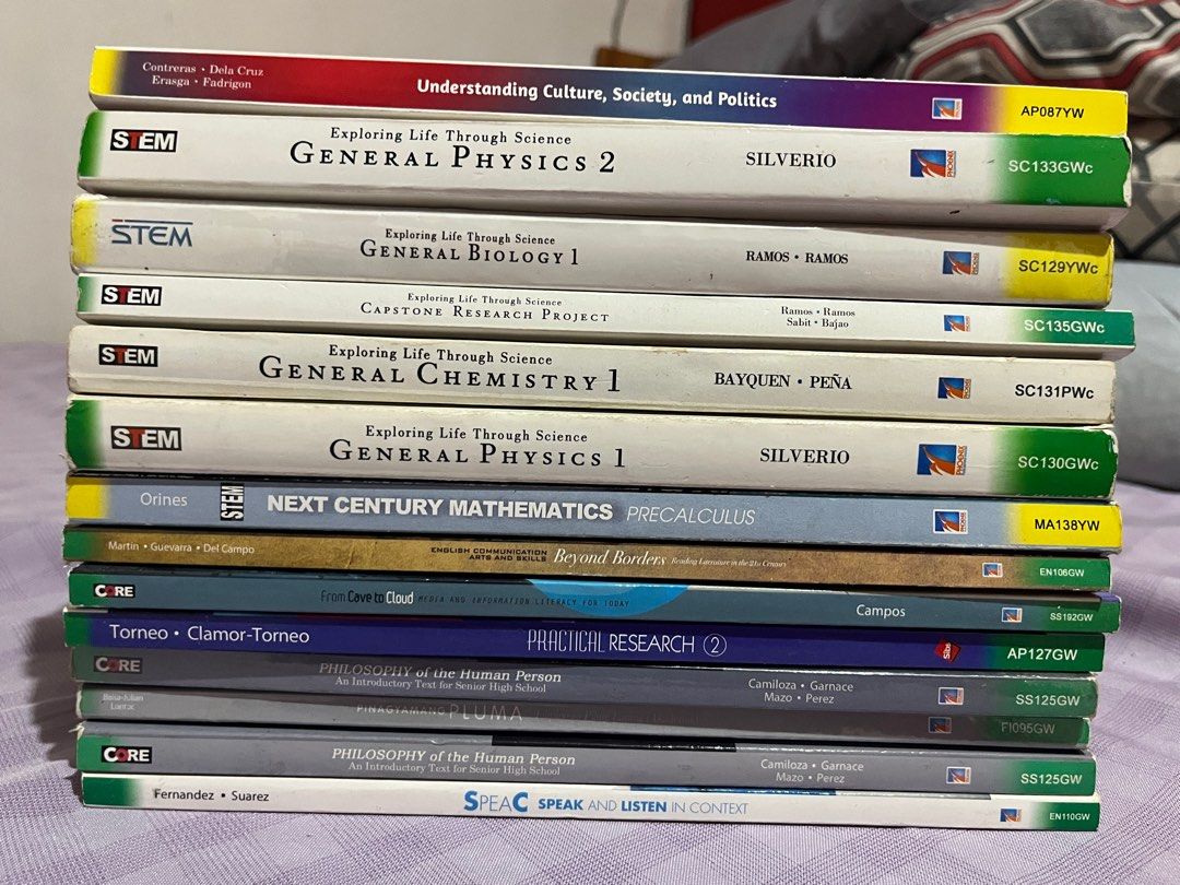 Grade 11 SHS Books -STEM BOOKS (Category: Textbooks) located in Quezon City. Submitted by ch0wy (Listing ID 1248519891, Image 2). Description: STEM STRAND BOOKS (PHOENIX) CHEM, BIOLOGY, PHYSICS, PE ETC. Affordable price na lang po///price depends on what book you’re buying (H&M, Uniqlo, gap, H&M, guess, Levi’s, SHEIN, Zara, Zalora, penshoppe, oxygen, regatta, adidas, puma, Nike, under armor, IPhone).