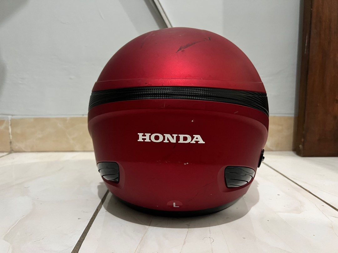 Helm Honda Luxury Merah Red MDS Zarra Half Face size L Dual Visor