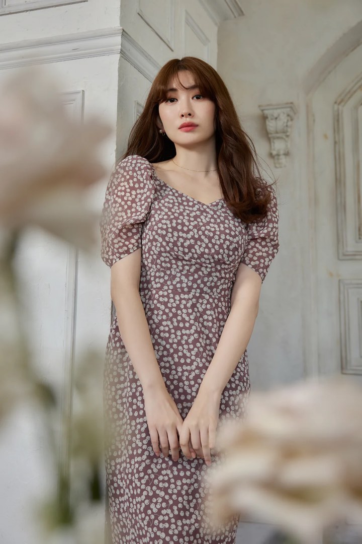 Her lip to Cherry Pattern Cami Dress-