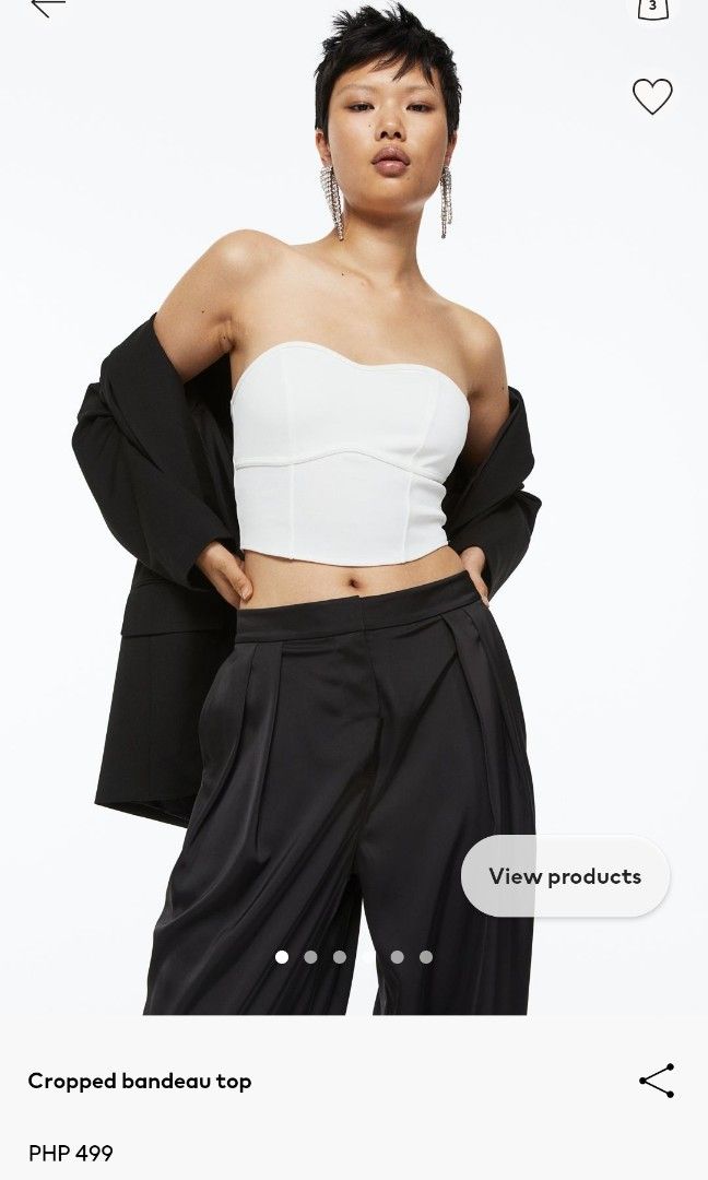 H&m white cheap tube top