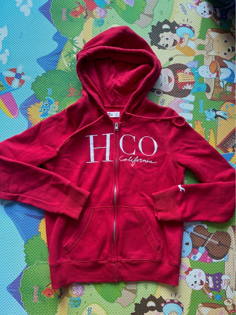 Hollister red hoodie women's shop