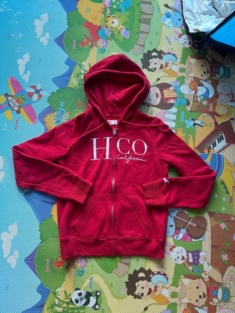 Hollister red hoodie women's outlet