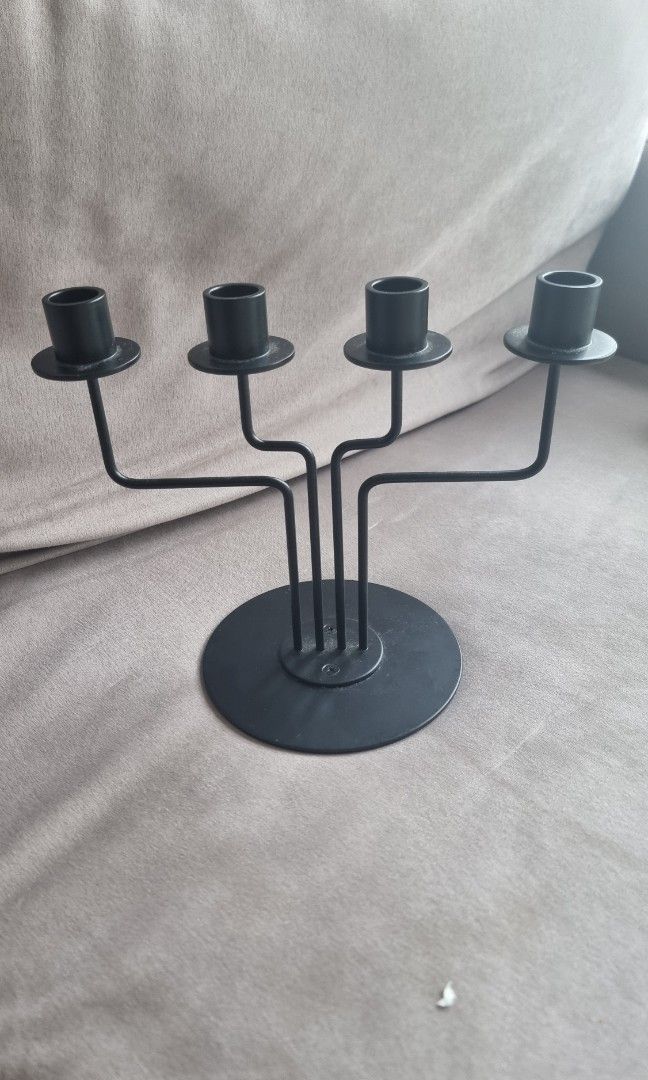IKEA Candle Holder (Heavy) Black, Furniture & Home Living, Home Decor
