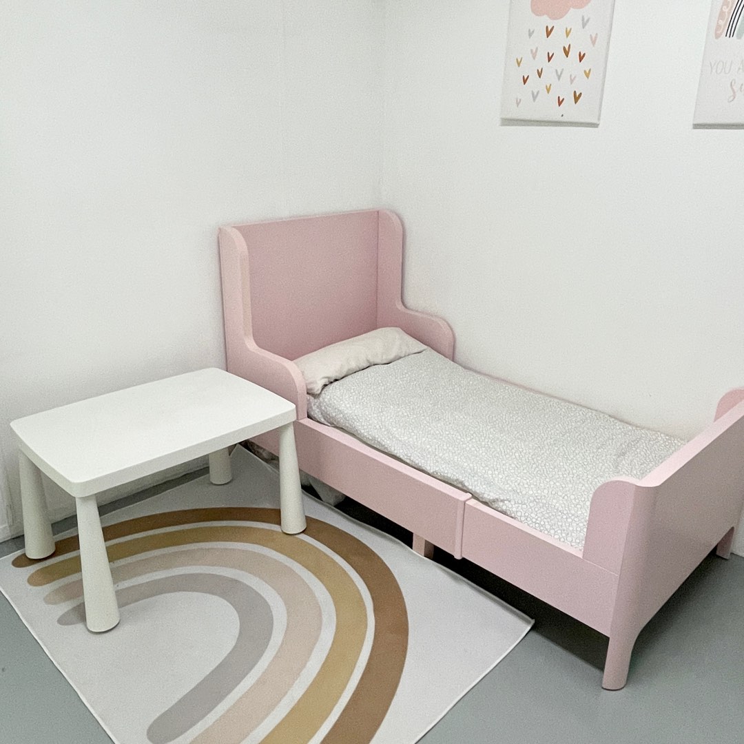 IKEA Children Extendable Bed Frame Busunge 80x200cm Pink, Furniture