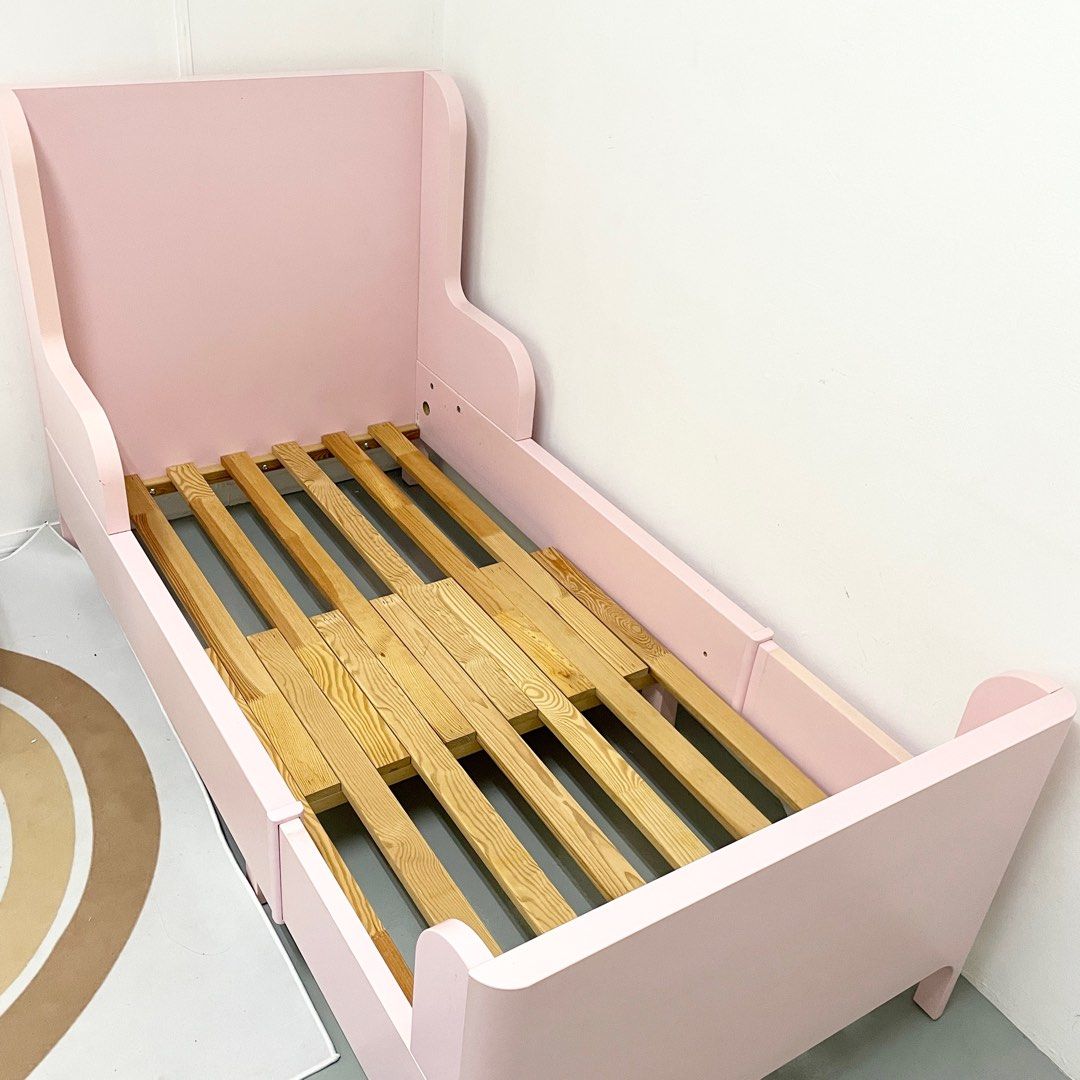 IKEA Children Extendable Bed Frame Busunge 80x200cm Pink, Furniture
