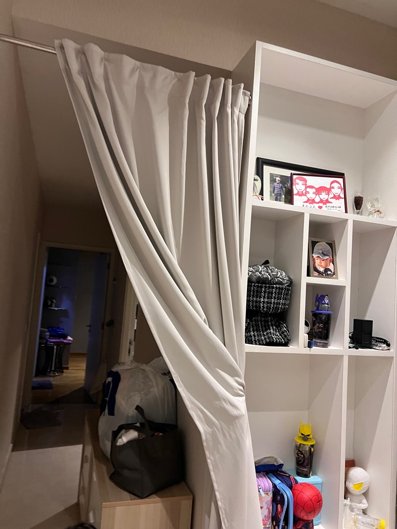 IKEA curtain rod and curtain, Furniture & Home Living, Home Decor