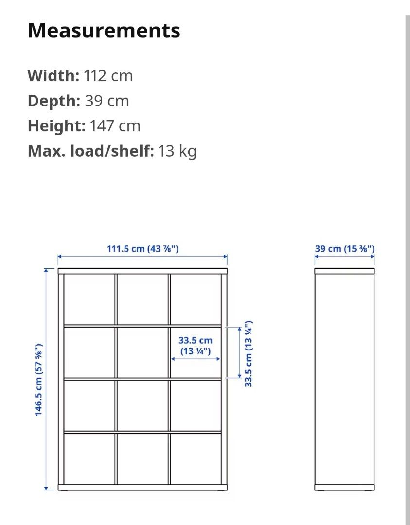 IKEA Kallax Shelving Unit (with inserts), Furniture & Home Living