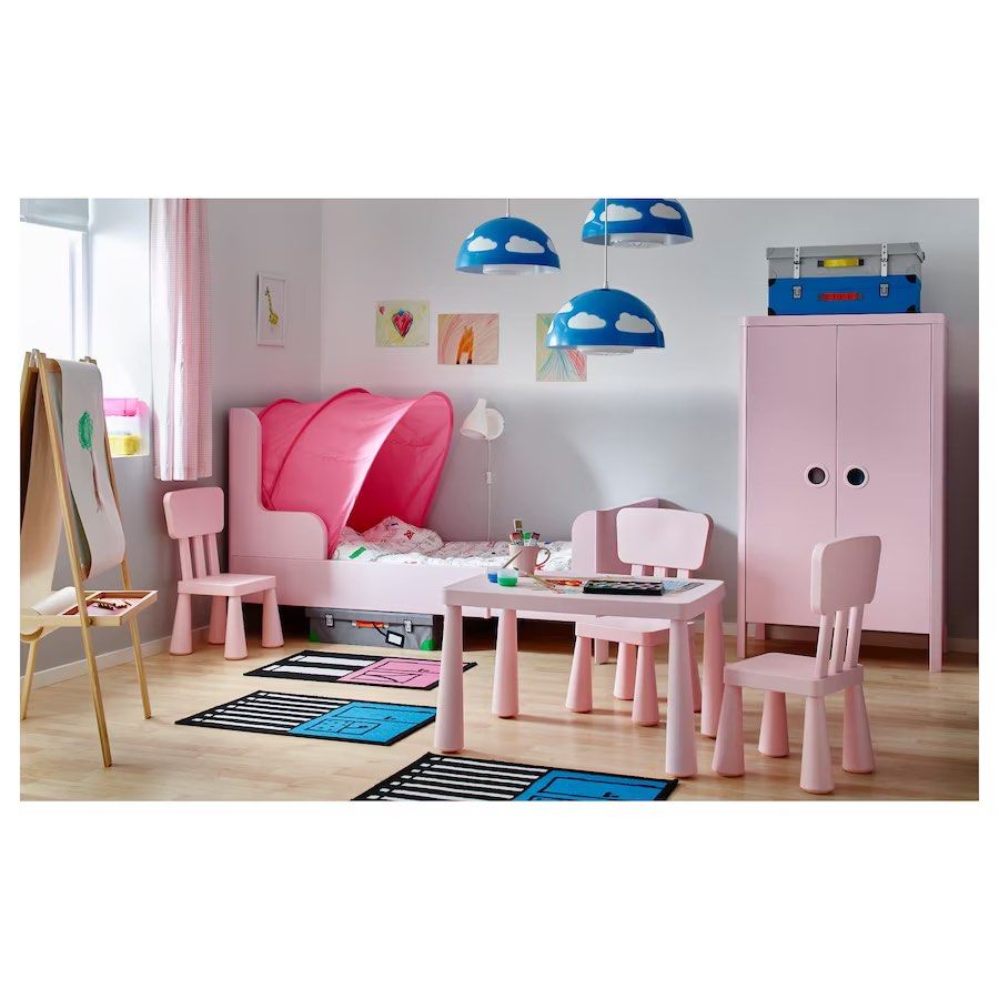 Ikea pink extendable shop bed
