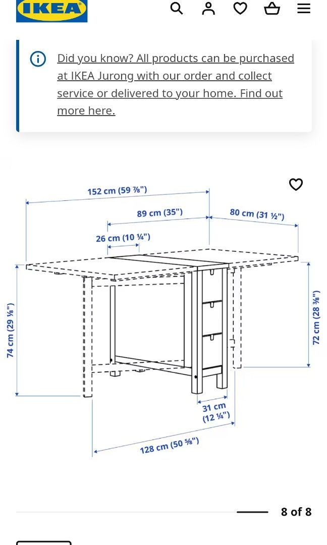 Ikea NORDEN Dining Table, Furniture & Home Living, Furniture, Tables