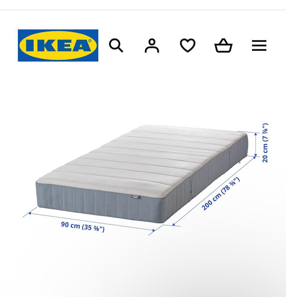 Ikea super Single Mattress and Frame, Furniture & Home Living