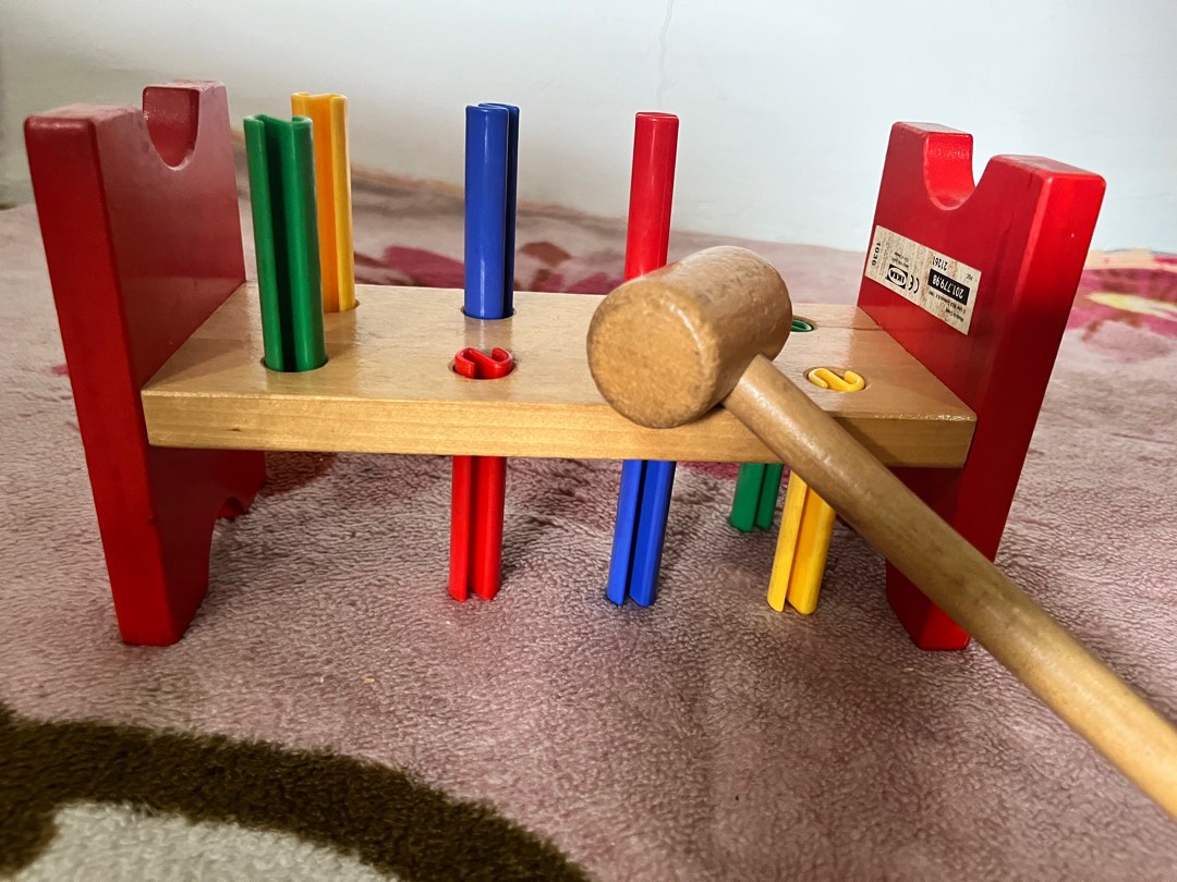 Ikea UPPSTA wood hammer toy on Carousell