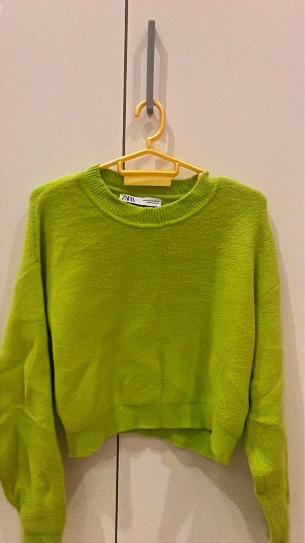 Lime green sweater zara outlet