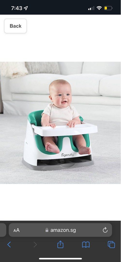 Ingenuity 2 in 1 Baby Base Baby Booster Seat Babies Kids