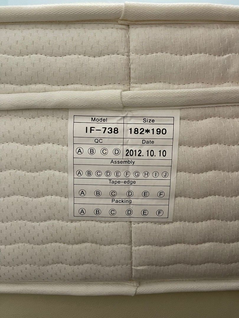 King size mattress only (no bed frame), Furniture & Home Living