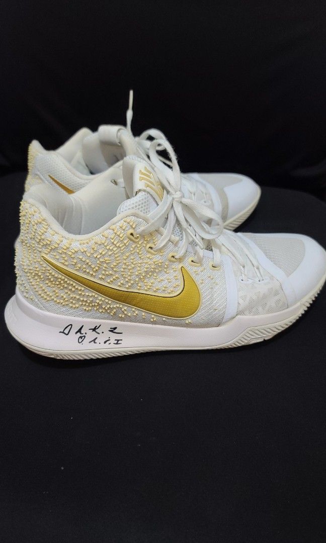 Kyrie 3 Finals White and Gold Men s Fashion Footwear Sneakers