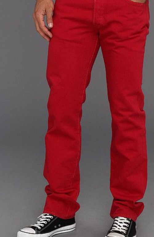 Men's red outlet levi jeans