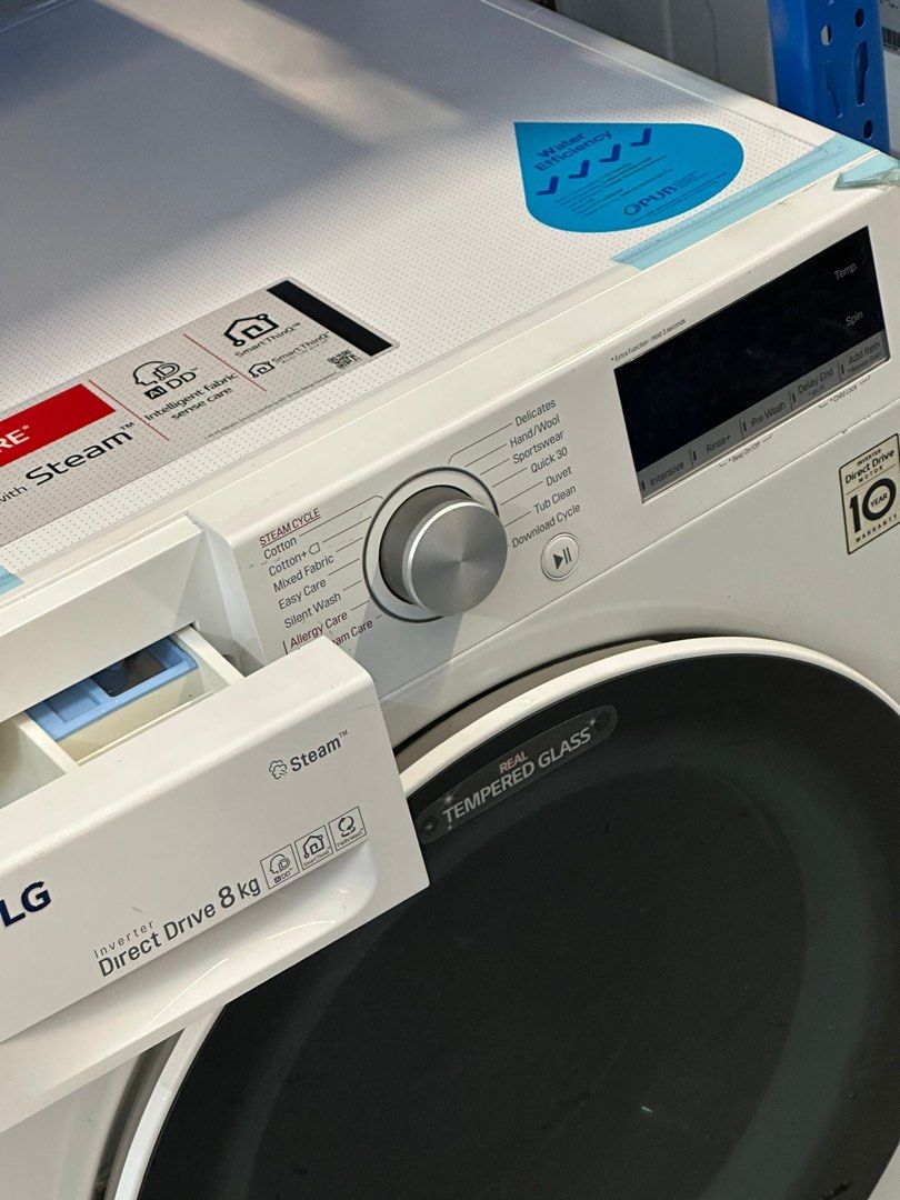LG 8Kg Front Load Washer ( FV1408S4W ), TV & Home Appliances, Washing