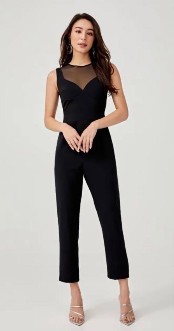 Mesh panel jumpsuit store