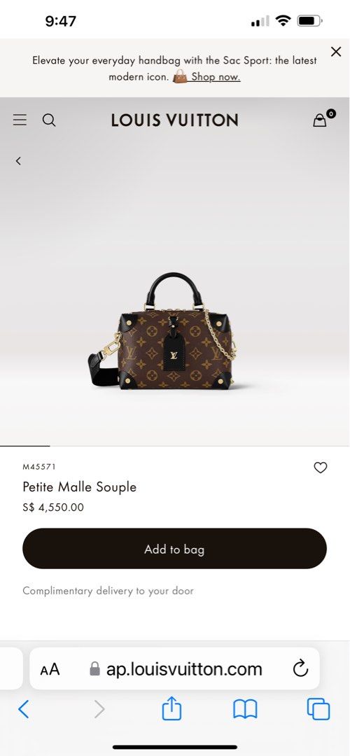 Authentic L V Petite Malle Souple Bag Year 2023, Luxury, Bags & Wallets on  Carousell