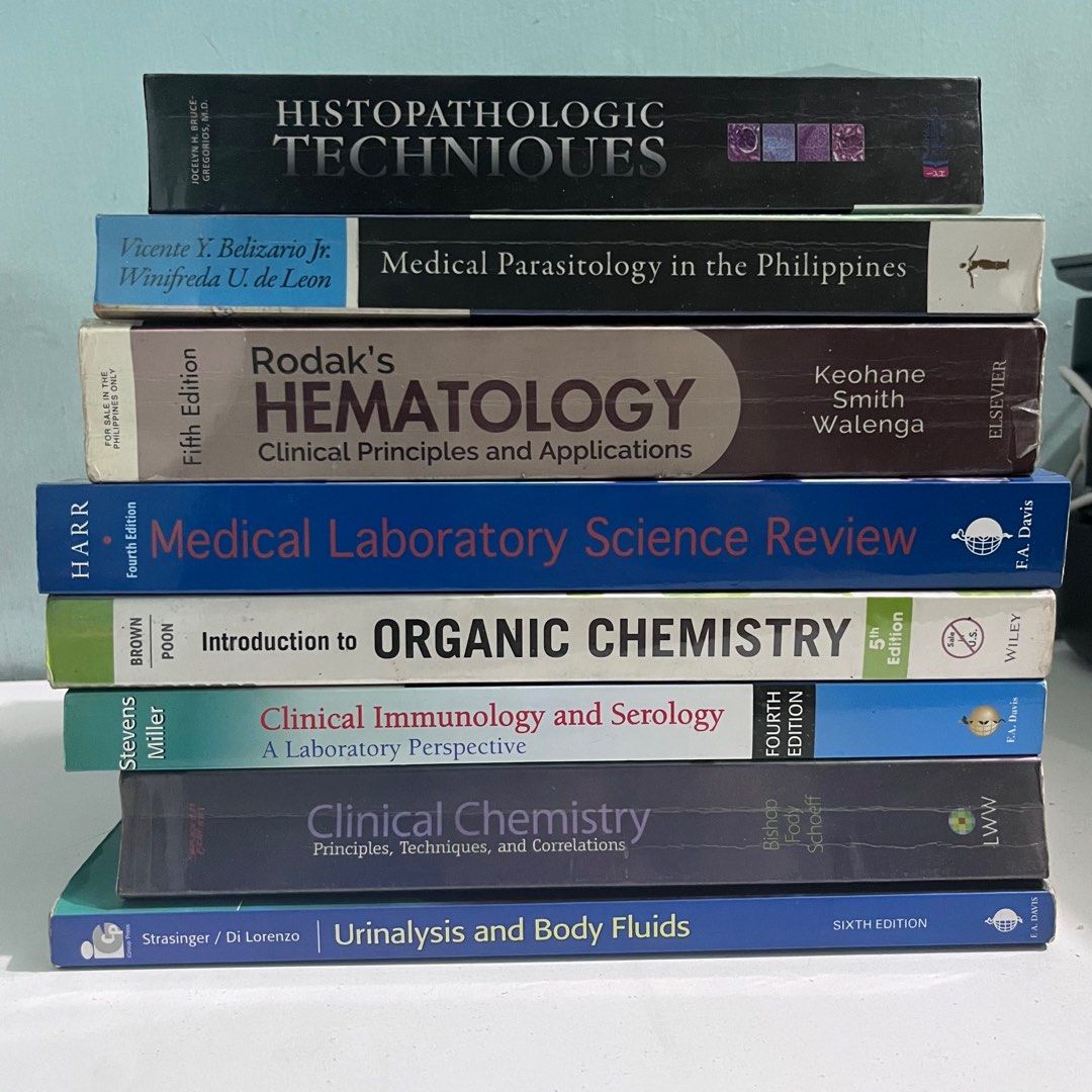 Medical Technology books (medtech) (Category: Textbooks) located in Manila. Submitted by jazboutique (Listing ID 1248652077, Image 1). Description: PM me for more pics SOLD: Rodaks, Strasinger, Belizario, Stevens, Histopath.