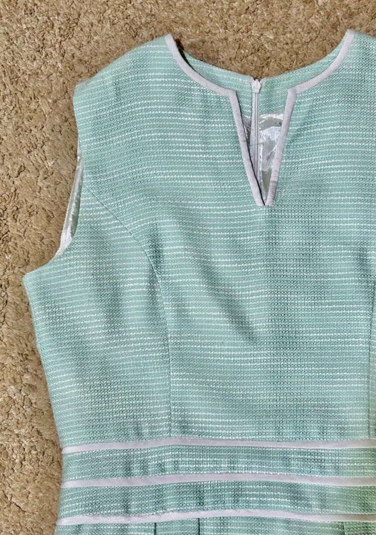Mint green tweed work dress, Women's Fashion, Dresses & Sets, Dresses on  Carousell