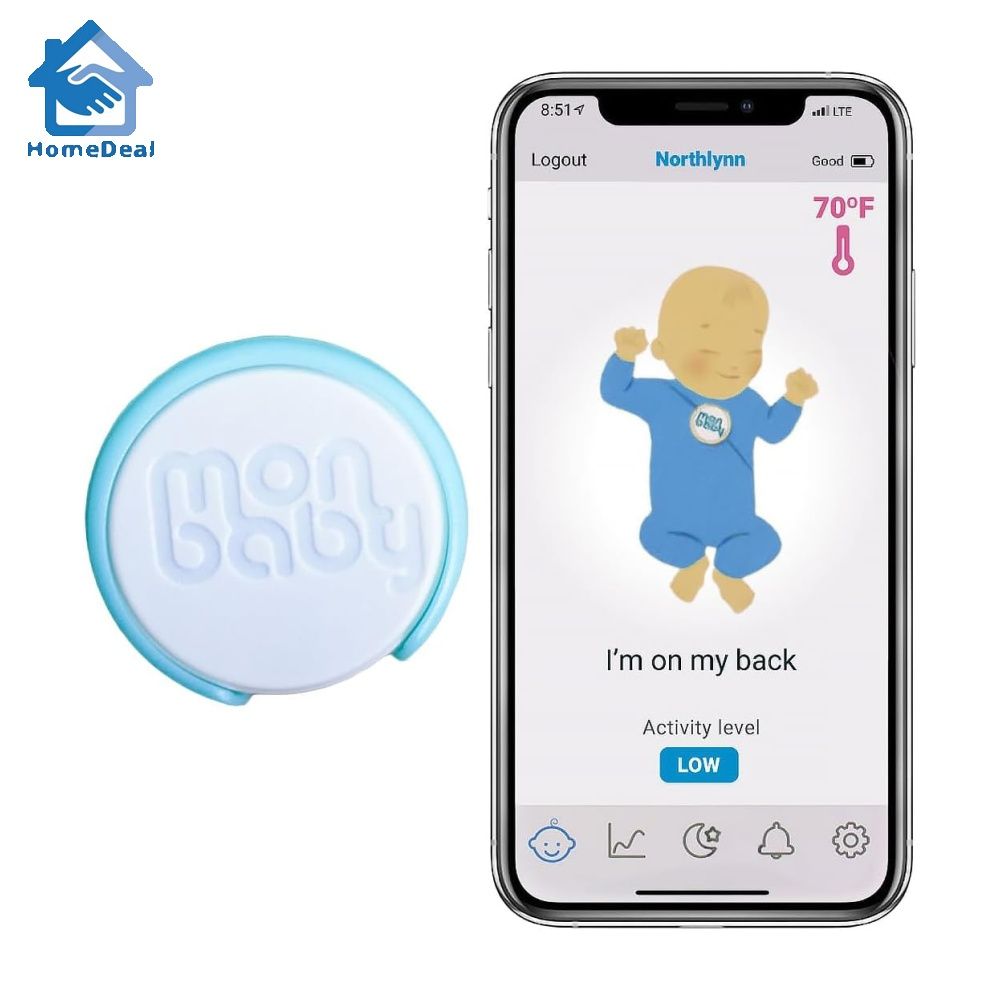 MonBaby Baby Monitor with Breathing Rollover Movement Temperature Sensors Track Your Baby s Breathing Sleeping Position Skin and Ambient