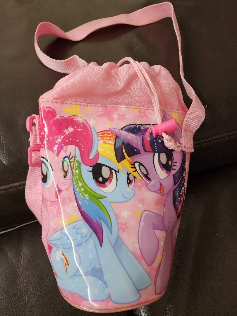 My Little Pony water bottle sling bag pink, Babies Kids, Going