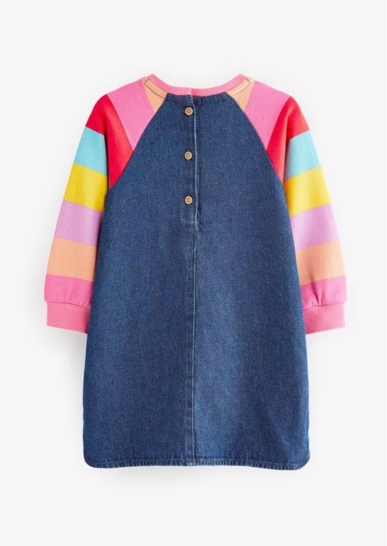 Rainbow denim dress clearance
