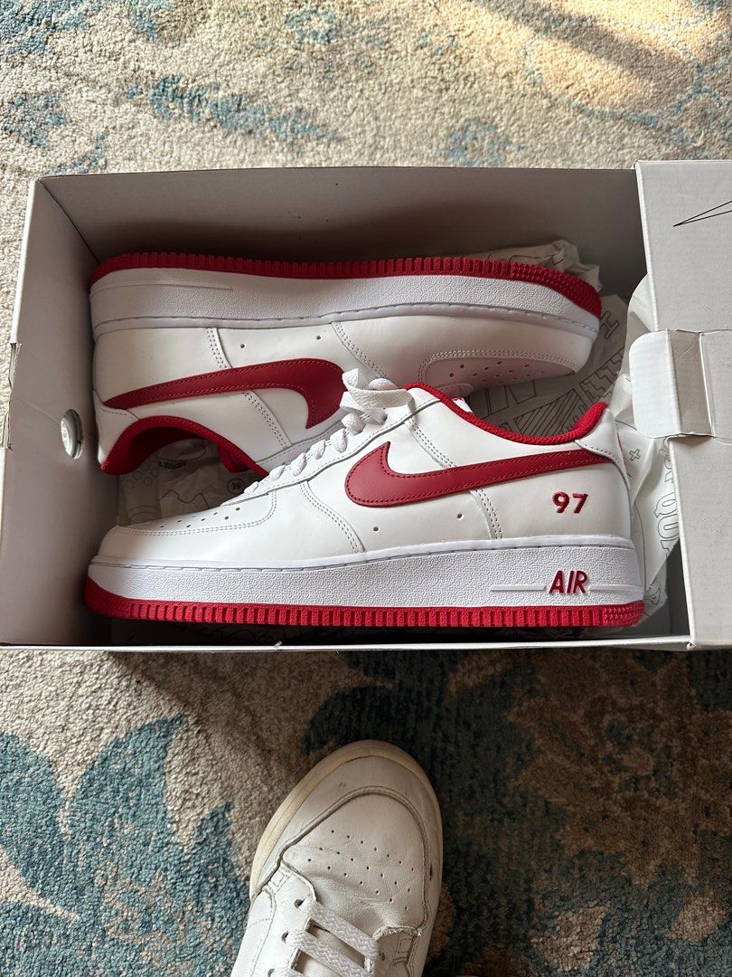 Air force white best sale with red