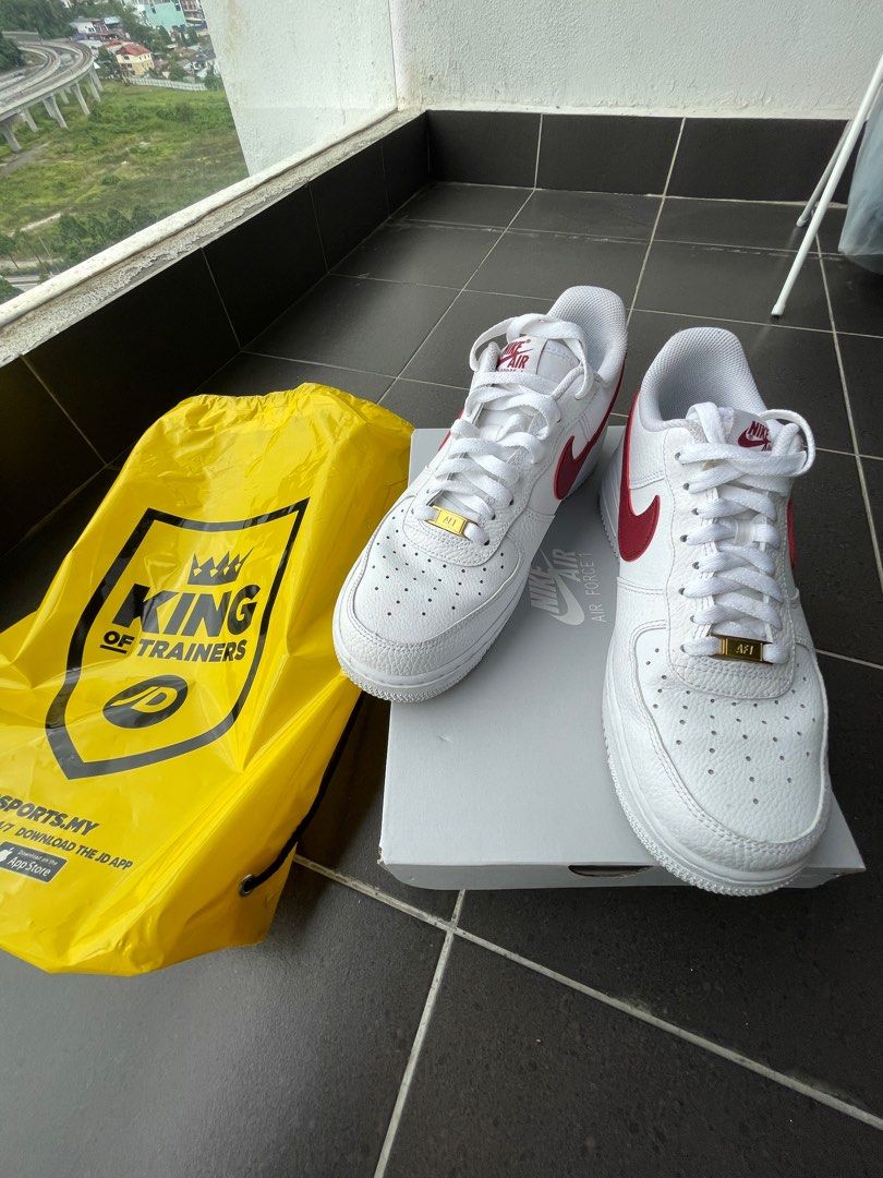 Nike Air force 1 Red White Mens Men s Fashion Footwear