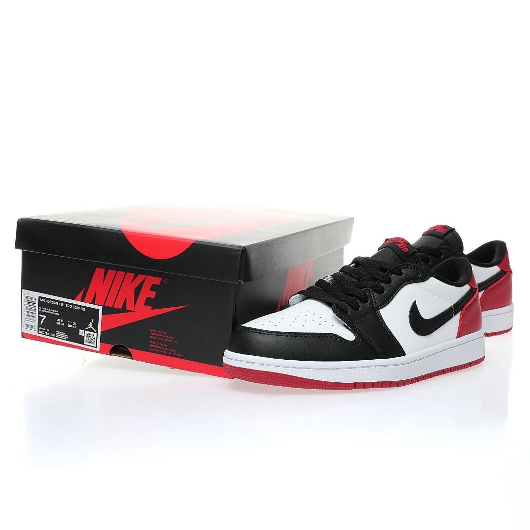Nike air jordan 1 retro low black outlet toe