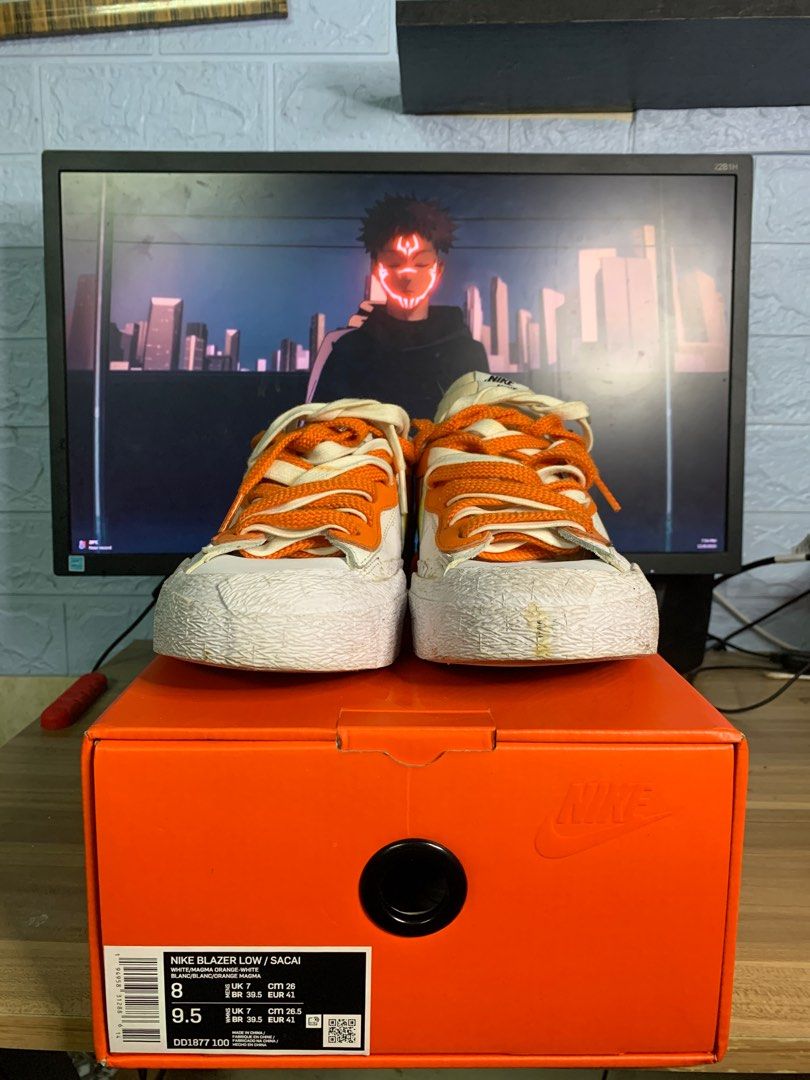 Nike Blazer Low Sacai Orange Magma, Men's Fashion, Footwear