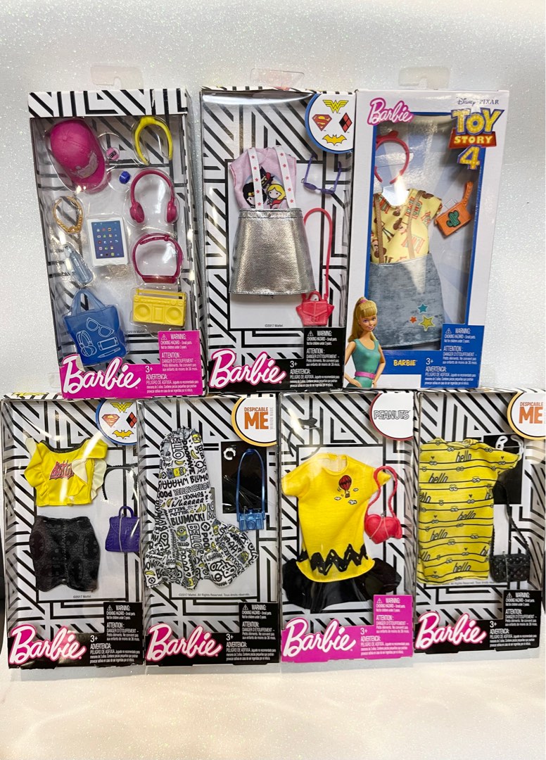 NRFB Barbie fashion accessories pack Toy Story dc despicable