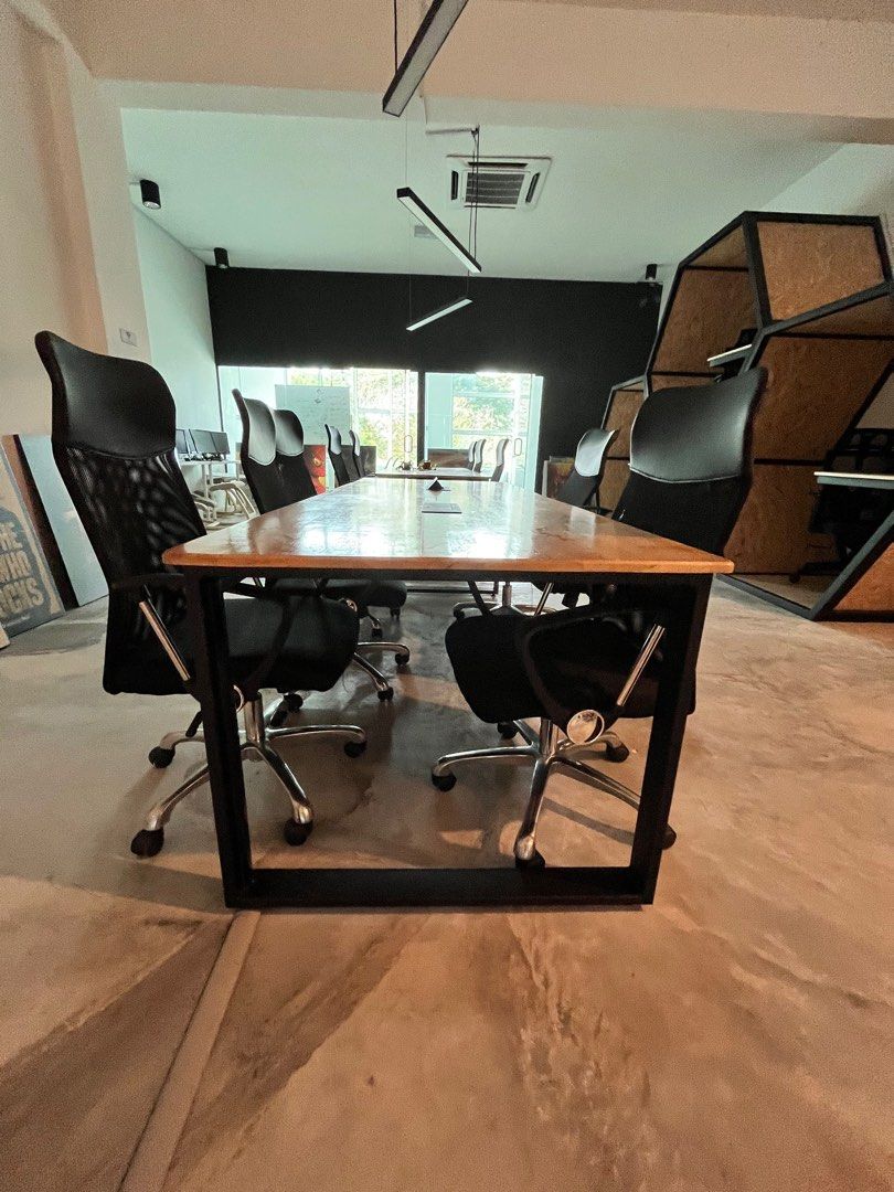 [2 UNITS] Office table 6seater with plug point (Table only), Furniture