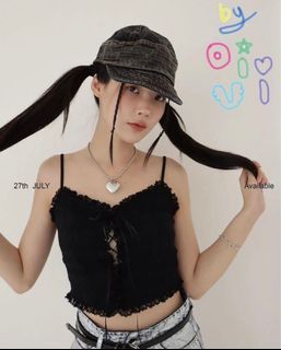 oiiv蕾絲馬甲背心(黑s