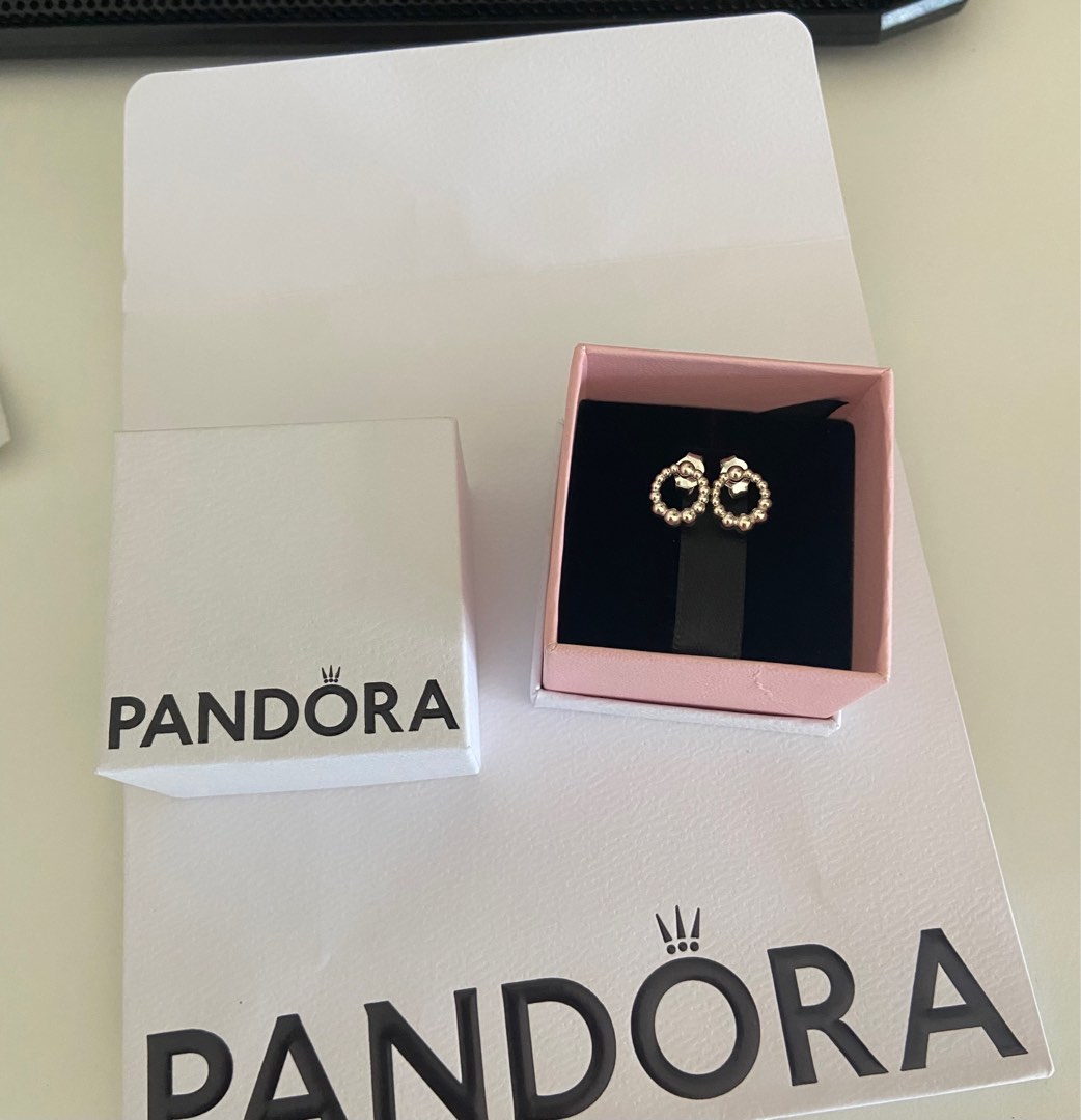 Pandora beaded cheap circle stud earrings