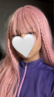 PINK STRAIGHT WIG WITH BANGS (SYNTHETIC)