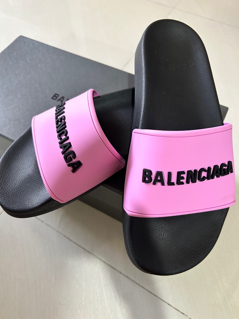 Hot pink balenciaga discount slides