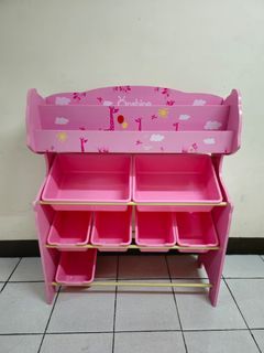 Preloved Onshine book and toy storage rack pink