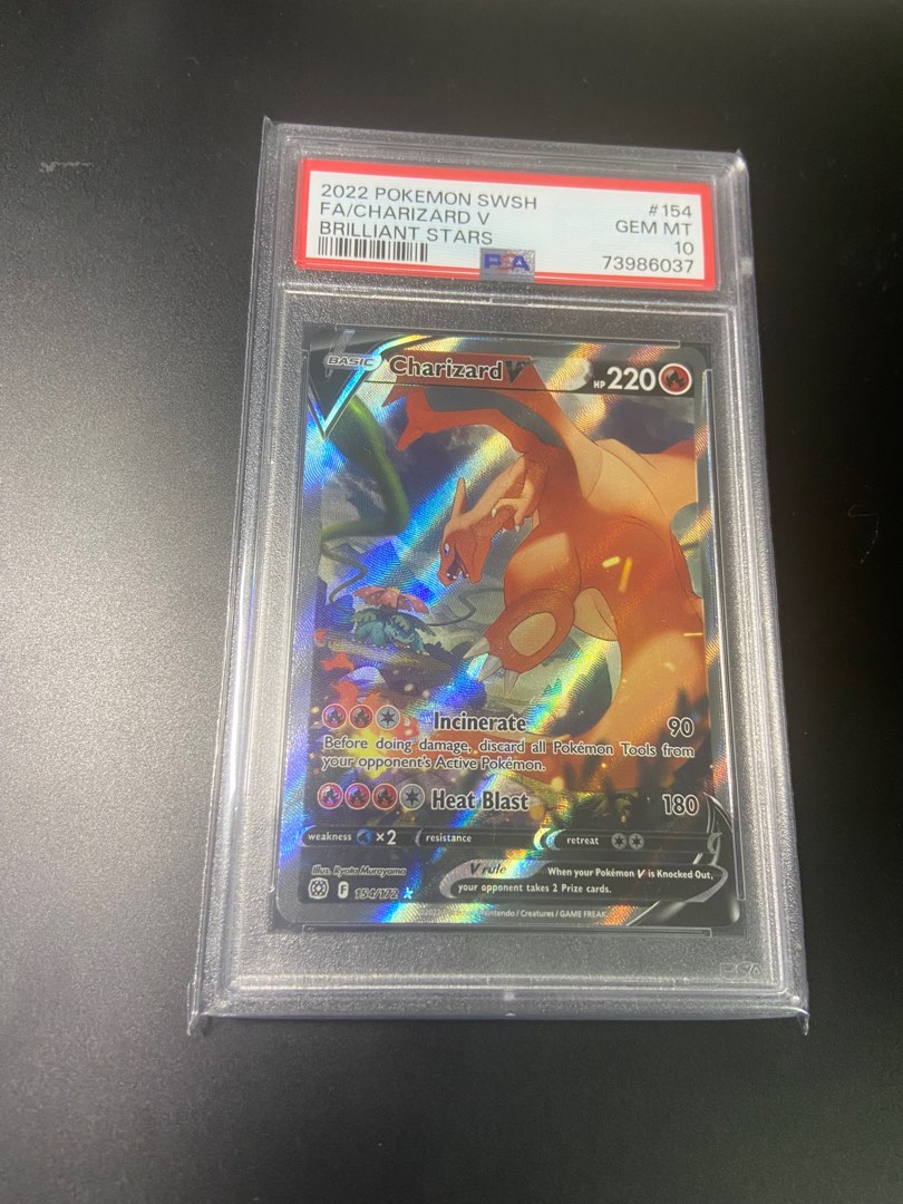 Pokemon Card Display Frame Display Frame For PSA/CGC Graded Cards -  Extended Artwork On Acrylic - Showcase For Pokemon Charizard V Brilliant  Stars Graded Card Frame With Extended Artwork