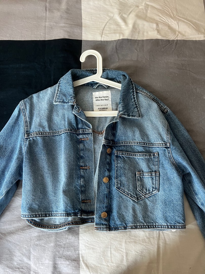 Pull and bear clearance cropped denim jacket